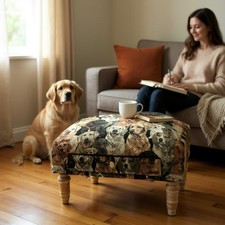 Dog Fabric Tapestry Ottoman