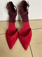 Zara Ladies heeled red and burgundy Court shoes