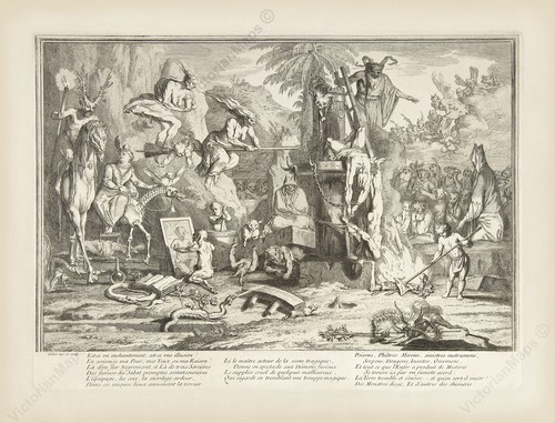 Antique print witches sabbath - antique,