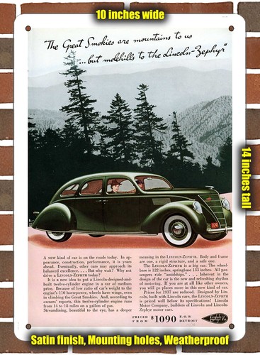Metal sign 1937 lincoln - 1937,