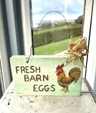 Vintage Old Original CHICKEN Eggs SIGN Farm Sale Fresh Eggs Hand Painted Wood 