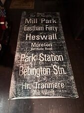 Vintage Original  Wirral Liverpool tram /Bus  destination blind - 189 Cm Long 