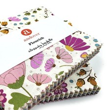 Andover Flourish charm pack 100% cotton floral fabric squares, flower fabric