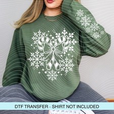 Christmas Candy Cane Dtf Heat Transfer Iron On, Womens, Childrens Clothing