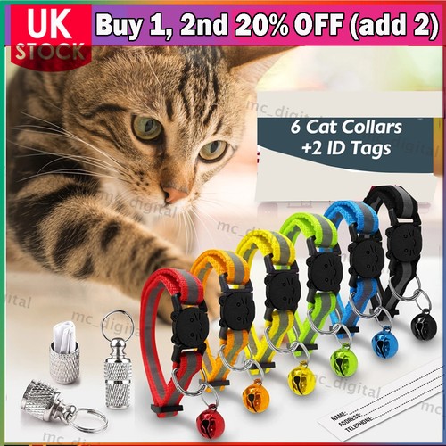 6pk reflective cat collars - cat,