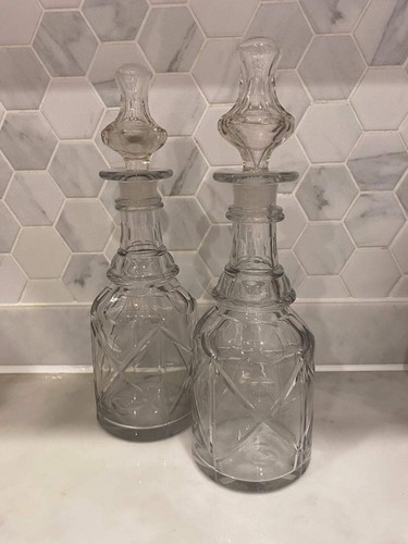 Rare antique pair decanters - rare,