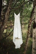 Boho Wedding Dress Size 8- All