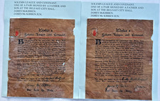 1912 Ulster Covenants - Signed by Father & Son - Anti-Home Rule Belfast Loyalist