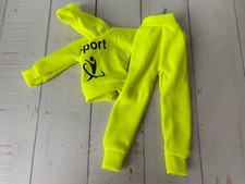 Barbie Ken Doll Neon Yellow Tracksuit Trackie Bottoms Hoody Top Outfit   (A6)