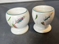 2 X Denby Stoneware Vintage GreenWheat Egg Cups