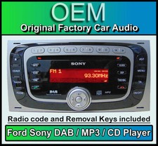 Ford Transit DAB radio Ford Sony CD player stereo with Code and Removal Keys