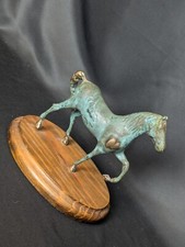 Vintage Brass Horse Statue Collectible Art Sculpture VGC 