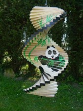 Wooden Wind Spinner Spiral Mobile Garden Ornament - Panda Assorted Sizes