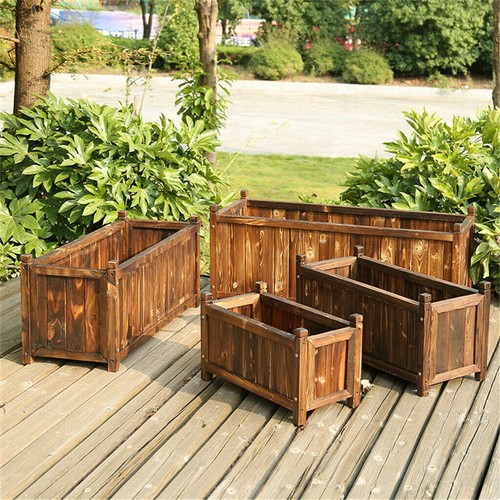 Wooden garden planter flower - wooden,
