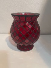 Mosaic leaded red glass vase - leaded,
