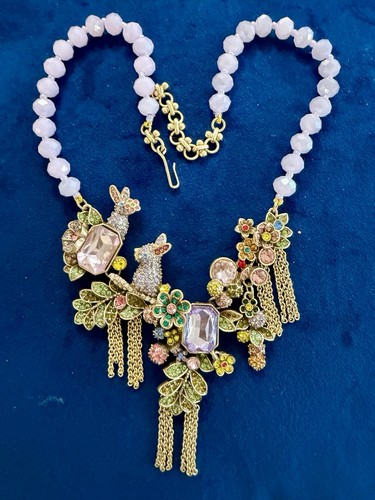 Crystal rabbit necklace with - crystal,