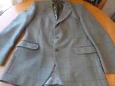 John G Hardy Men’s Jacket Blazer Sport Coat 42R Green Check Whipcord Wool Tweed