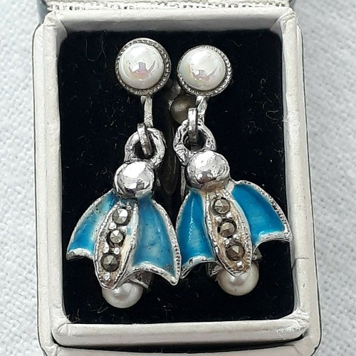 Vintage firefly blue enamel - firefly,