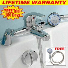 Bathroom Sink Bath Filler Tap Shower Mixer Taps Single Lever HandHeld Set Chrome