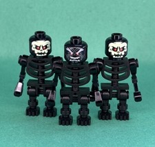 Lego 3 Black Skeleton Minifigure Halloween Monster Castle Army (M5)