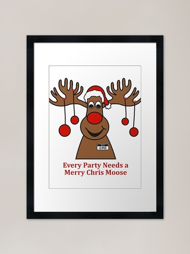 Christmas moose framed art - christmas,