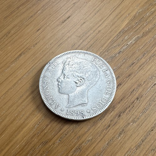 1898 pesetas silver coin - 1898,