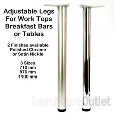 Adjustable Breakfast Bar Worktop Table LEGS + Fixing Bracket + Screws ZQ