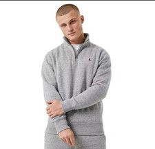 Jack Wills Mens Barchester Quarter Zip Sweatshirt 1/4 Fleece Top Collared