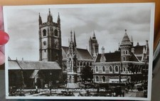 vintage Valentines postcard photo St Andrews Church Guildhall Sq Plymouth G1453