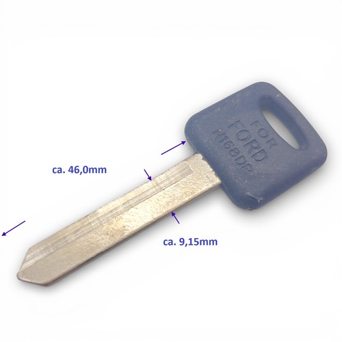 Black uncut car key blade - uncut,