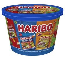 Haribo Share The Happy Mini Bags Sweets Tub, 600g Perfect For Sharing At Parties
