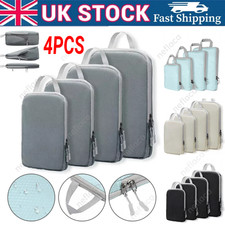 4Pcs Compression Bags Organiser Suitcases Packing Cubes Storage Luggage Travel