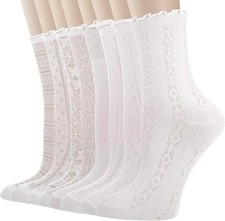 Zuimei 8 Pairs White Frilly