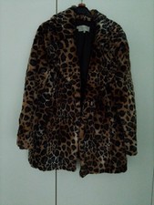 Hobbs Ocelot Coat Size 14 Faux Fur Leopard Print