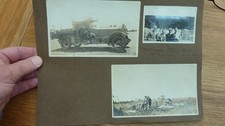 WW1 ORIGINAL PHOTOS ON ALBUM PAGE MIDDLE EAST ARMOURED CAR NAMED OFFICERS