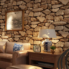 3D Effect Stone Wallpaper Realistic Slate Stone Textured Livingroom Wallpaper 6X
