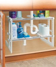 IdeaWorks Under Sink Shelves Adjustable unit Storage Space in Wasted areas 