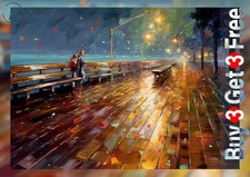 Rainy Night Pier 5"x7" Print