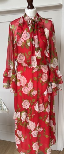 Zara red ruffle dress - red,