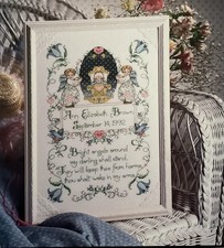 Cross stitch birth sampler - stitch,