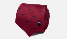 Novelty James Bond 007 Tie Red Stylish Necktie British Secret Service Agent Spy