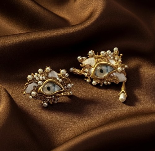 Baroque evil eye earrings - baroque,