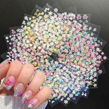 30pcs Self-Adhesive Flower Nail Stickers, Semi-Glossy Paba-Free Plastic Decals,