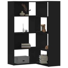 Corner Bookcase 4-Tier Black