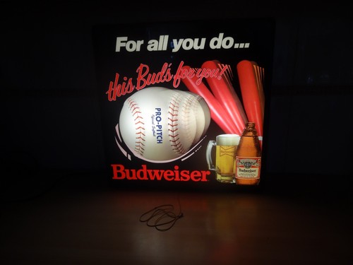 Budweiser illuminated sign - illuminated, /