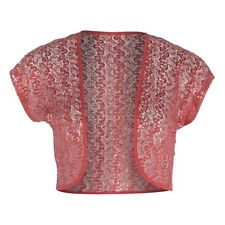 Women Plus Glitzy Sequin Lace Bolero Crop Top Ladies Bidding Party Shrug 16-26