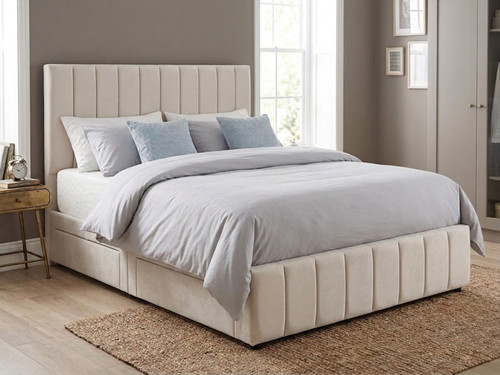 5ft king size bed base - size, cream