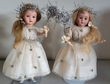 DELIGHTFUL RARE  9 IN ANTIQUE CHRISTMAS ANGEL/FAIRY TREE TOPPERS WALTHER & SOHN