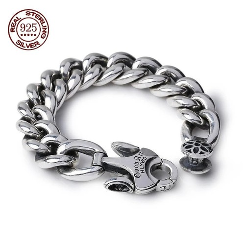Sterling silver heavy curb - silver,
