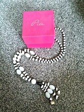 Pia Jewellery black and white necklace made from semi-precious stones BNWOT